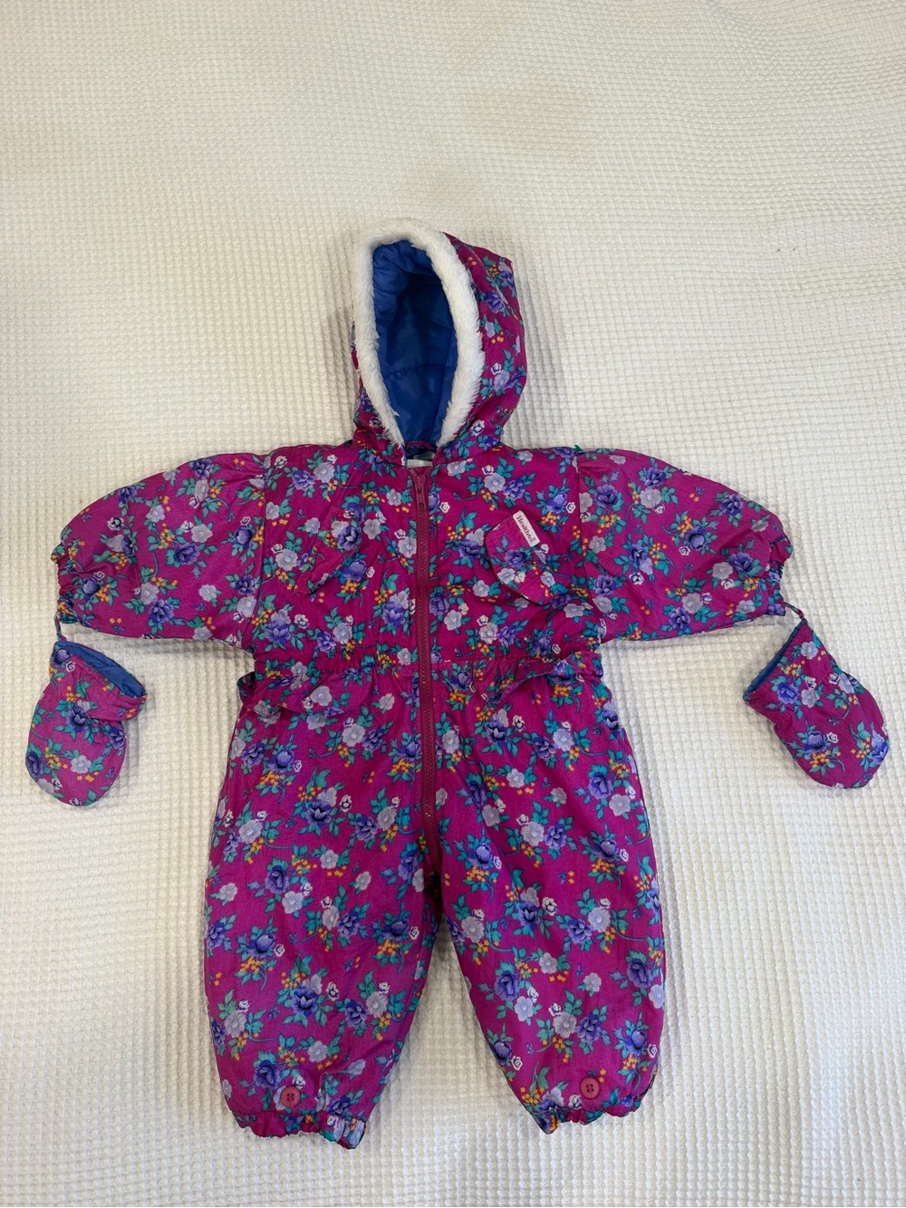Vintage Healthtex Floral Baby Snowsuit 12M